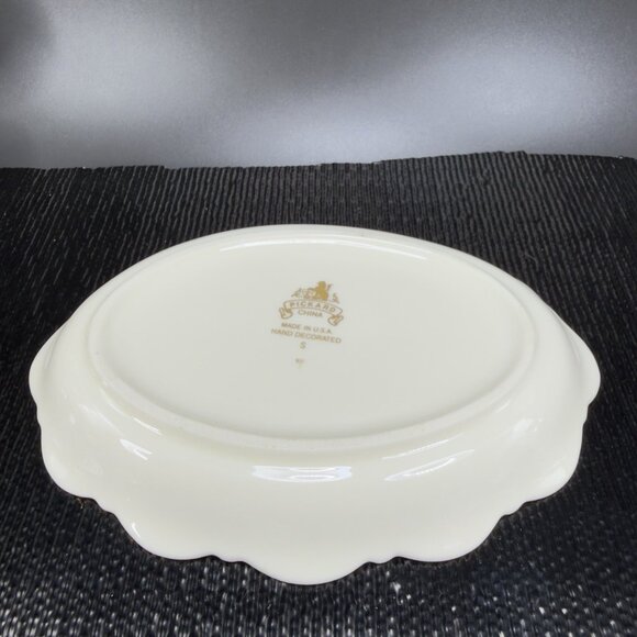 Vintage Pickard Fine China Porcelain Trinket Dish Tray USA Decorated Blue Flower - Picture 6 of 10